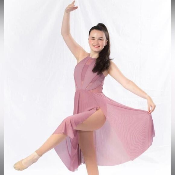 Balera Ballet Modern Dance Dress Mauve Small Adult - Picture 2 of 10